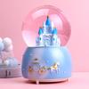 Cartoon Couple Crystal Ball Resin Snow Globe Music Box Toy