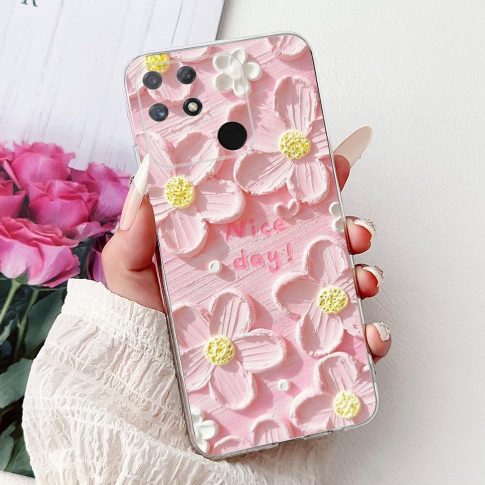 Soft Full RMX3430 Protective Cover For Realme Narzo 50A Casing Cat Pattern For Realme Narzo 50A Narzo50A Silicone Covers Case