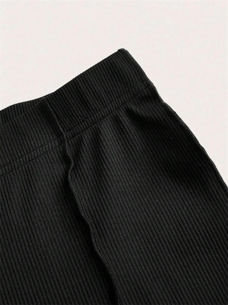 Pants phumee Flared Elastic Rib-knit Slim Fit Leggings A2328