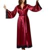 Frauen Sexy Lange Seide Kimono Morgenmantel Bademantel Babydoll Dessous Nachthemd