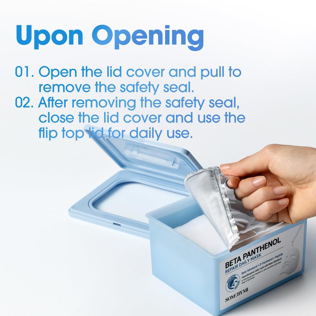 SOME BY MI Beta Panthenol Repair Daily Mask Nourishing Skincare for Dry Skin and Hydrating At Home Sheet Moisturizing Korean Cosmetics (30 Sheets,