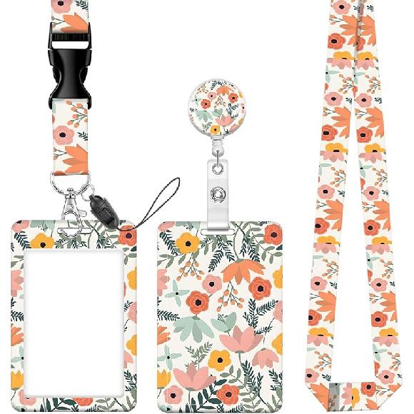 Badge Reels Retractable with Carabiner Reel Clip, ID Name Tag Work Badge Holder Belt Ferrule, Identity ID Badge Holder Cover Case for Office Work