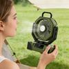 New Camping Fan Outdoor Solar External Digital Display Large Capacity Emergency Power Supply Shaking Head Lighting Fan 2W MA Capacity