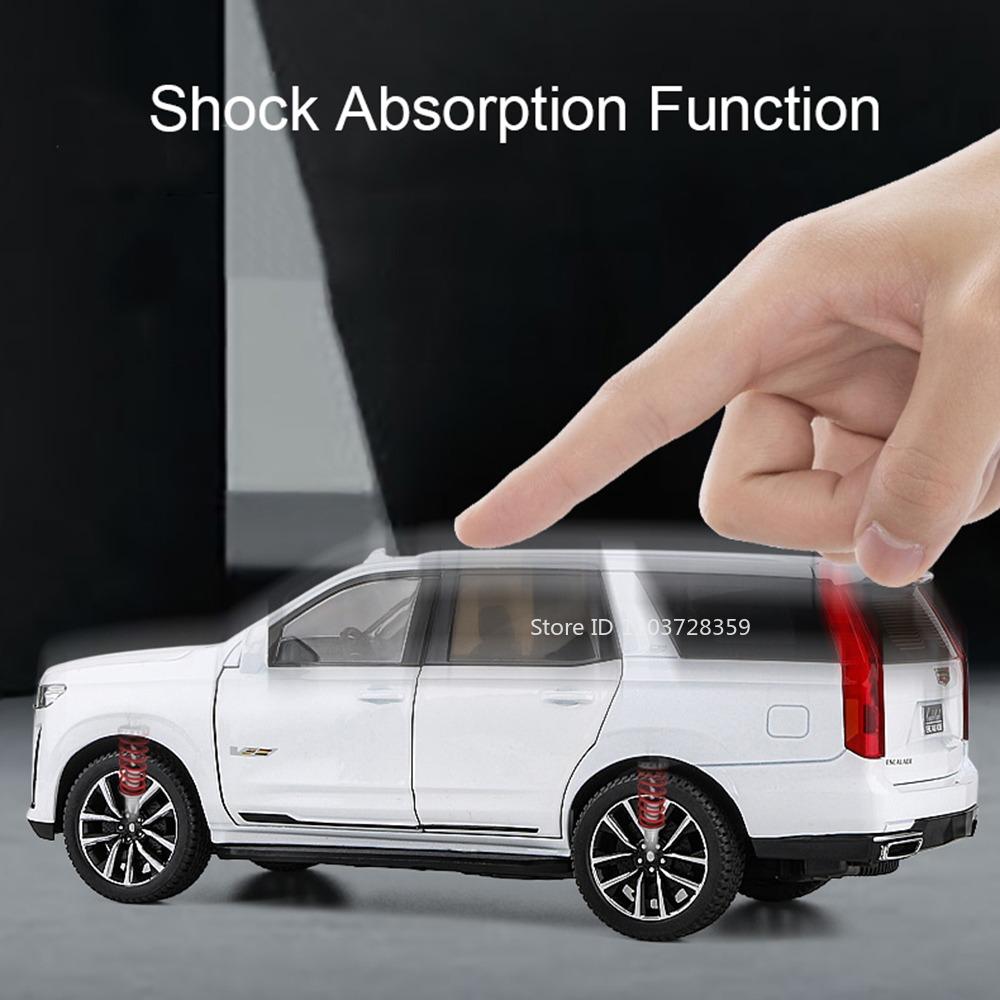 1:24 Escalade Prado Miniature Model Toy Cars Alloy Diecast Sound Light Doors Opened Pull Back Simulation Models for Boys Gifts