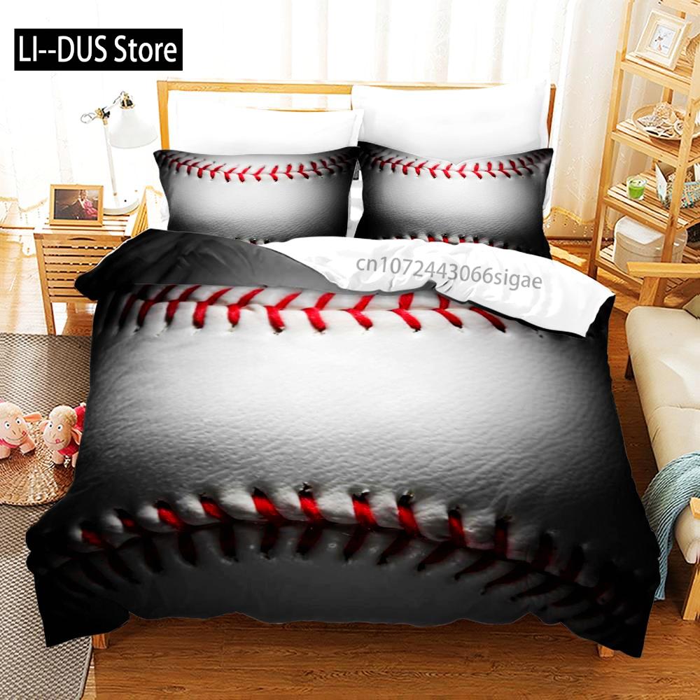 Sports Baseball Bedding Set Single Twin Full Queen King Size Baseball Bed Set Aldult Kid Bedroom Duvetcover Sets 3D Print 011