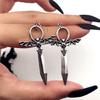Punk Eardrop Bat Swords Pendant Earrings Gothic Bat Earrings Halloween Gift