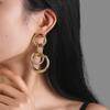 European and American jewelry exaggerated earrings, high-end temperament earrings, gold six-layer circle earrings.