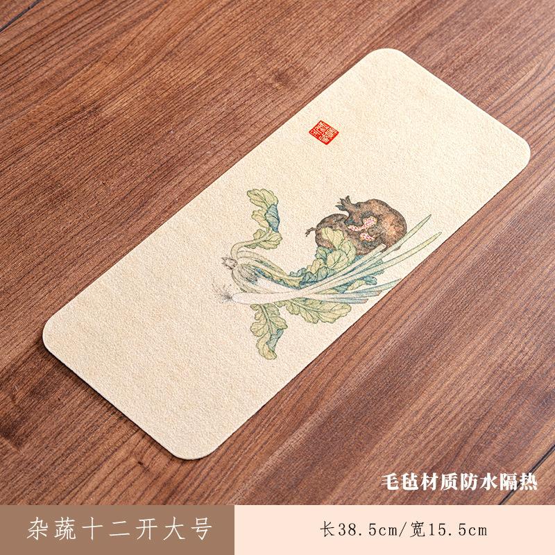 Miscellaneous Vegetables Rectangle Tea Table Mats Luxury Drink Coaster Household Dinner Table Cloth Mat Tea Ceremony Ornaments