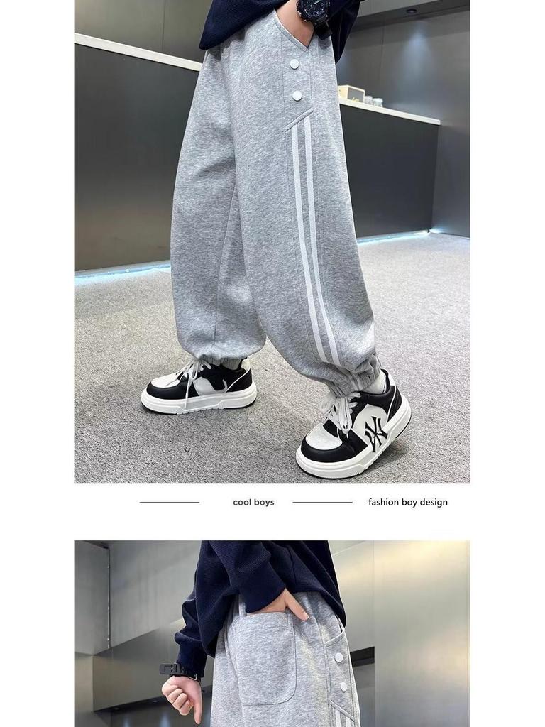 2025 New Style Boys' Korean Autumn Sweatpants - Fashionable Long Sports Pants for Children