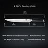 WILDMOK 8 Inch Professional Carving Knife 8 Inch Meat Cutting Knife German Stainless Steel BBQ Knife with Black Wood Handle
