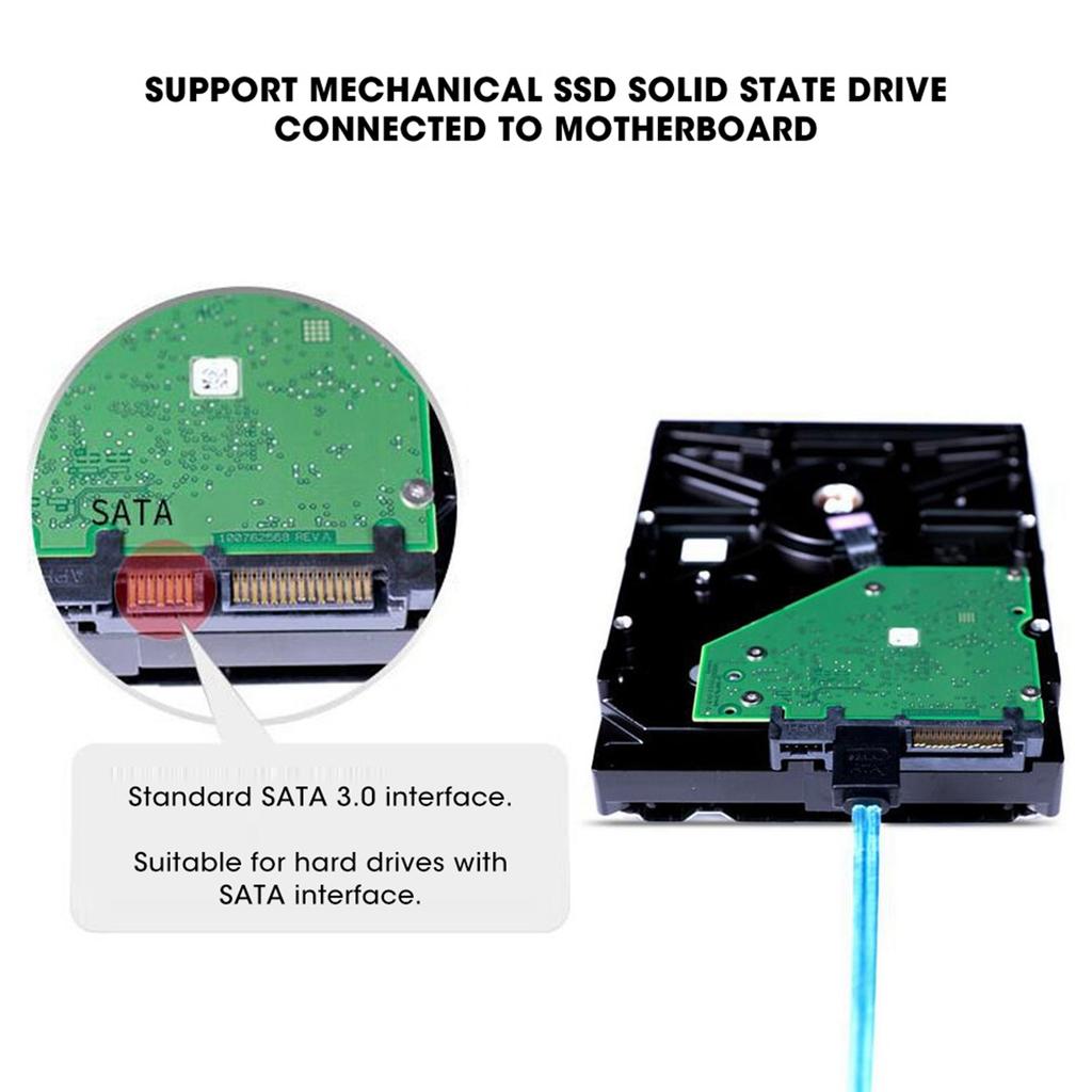 Converter Cable Mechanical SSD Solid State Drive to Motherboard 6 x SATA3.0 Black 1-MeterBlack