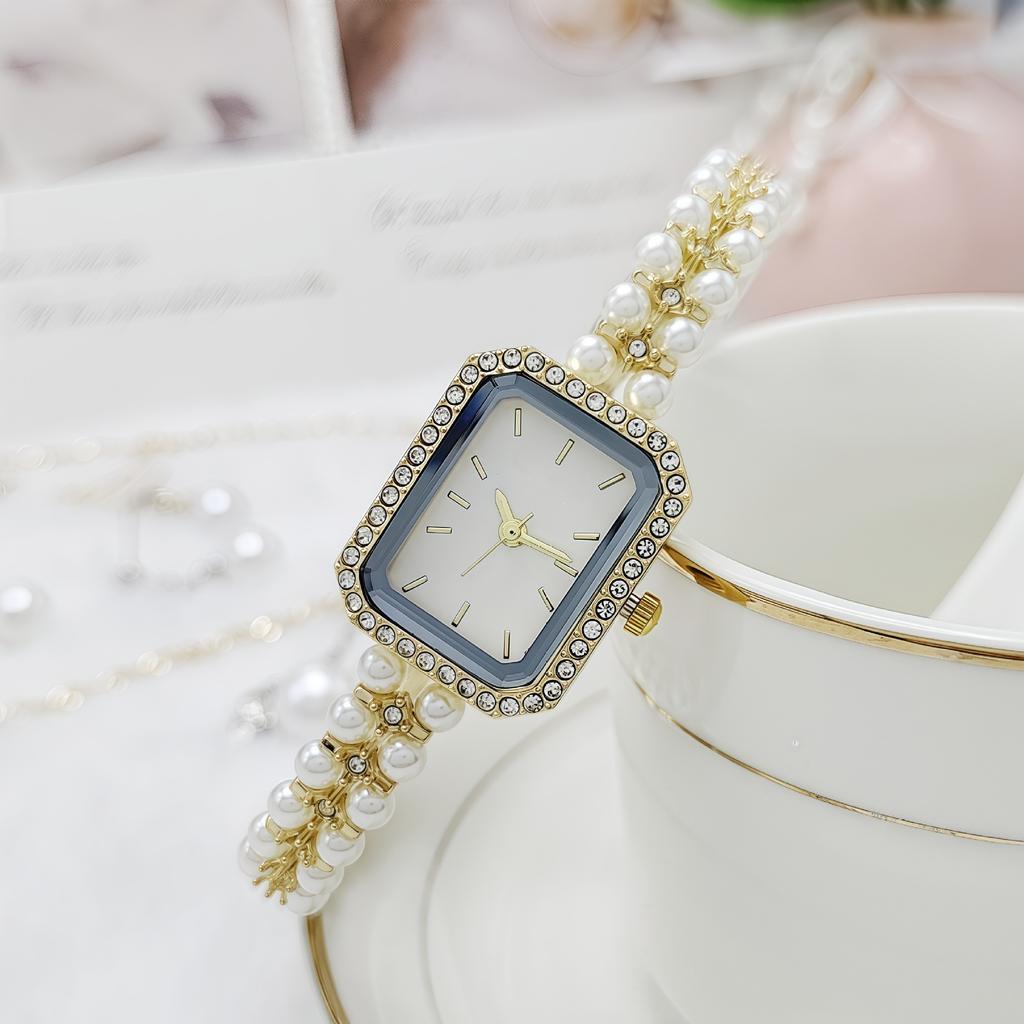 Simulation Pearl Strap Women Bracelet Watch Quartz Wristwatches