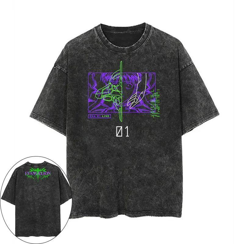 

Neon Genesis Evangelion Japan Anime EVA Shinji Ikari Men s and Women s T-Shirt Cotton Washed Old Retro Y2K Harajuku Short Sleeve XXXL