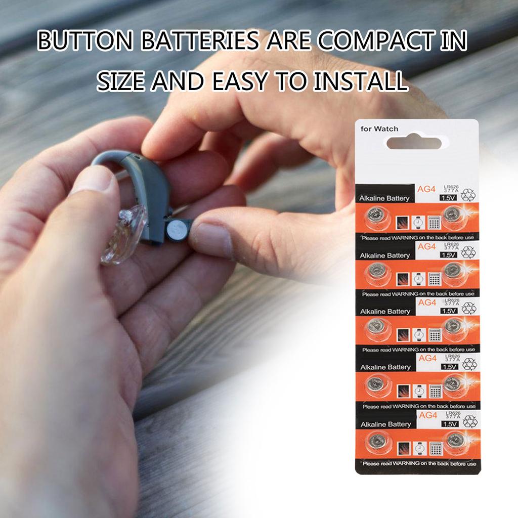 High Capacity AG4 377/LR626sw Coin Cell Batteries Alkaline Watch Batteries Leakproof Watch Battery for Children Toy