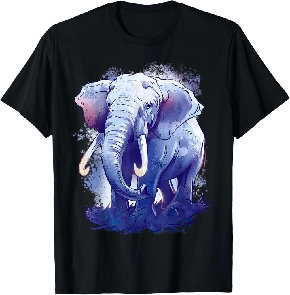 Elephant Animal Art Colourful Animal Lovers Elephant T-Shirt