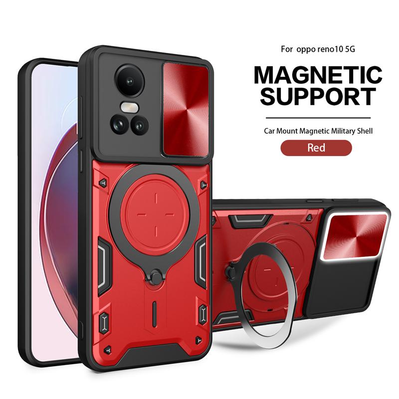Für OPPO Reno 10 5G CPH2531 Hülle Slide Camera Protect Telefonhülle für Oppo Reno10 Pro Global 2023 CPH2525 Ringhalter Rückseite