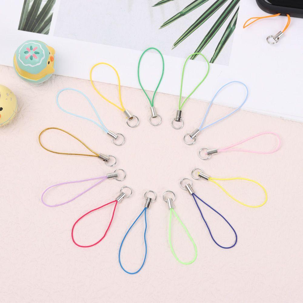 100Pcs Mobile Phone With Craft Pendant Wire Cord Key Ring DIY Toys Pendant Clips Jewelry Lanyard