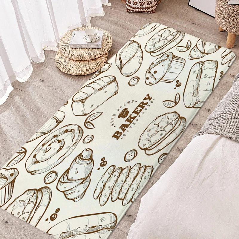 Teppich für Schlafzimmer Bäckerei Schlafraum Lustige Fußmatte Eingangstür Fußmatte Rutschfest Raum Boden Teppiche Moderne Heimdekoration