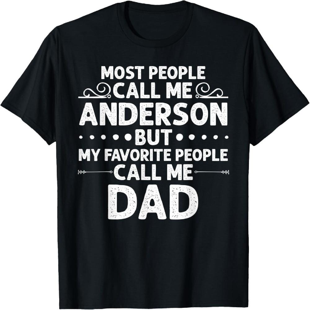 АНДЕРСОН Подарок Имя Смешной День Отца Персонализированная Мужская Футболка для Папы S