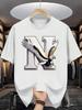Men'S Summer Casual Loose Fit Short Sleeve T-Shirt with Bold Eagle
