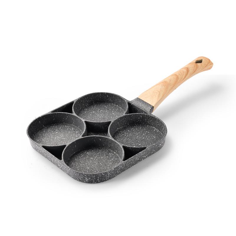 Non-stick Four-Hole Breakfast Pan – Maifan Stone Egg & Burger Frying Skillet