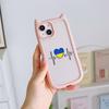 Soft Cat Ear Phone Cases for iPhone 16 15 13 12 11 Pro Max 14 Plus XR XS Max TPU Anti-Drop Transparent Acrylic Back Cover N88 Love Design