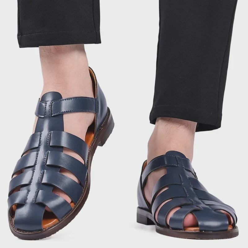 Popularne skórzane sandały casualowe