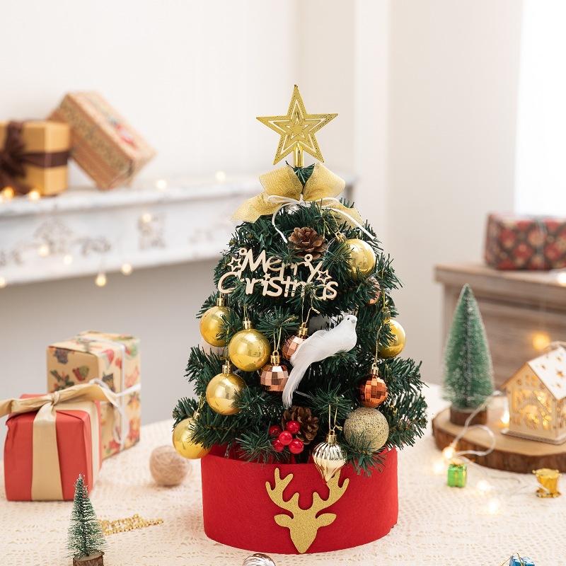 2022 New 45/60cm Merry Christmas Tree For Home Desktop Decoration Cristmas Ornament Xmas Navidad Gifts Led New Year Tree