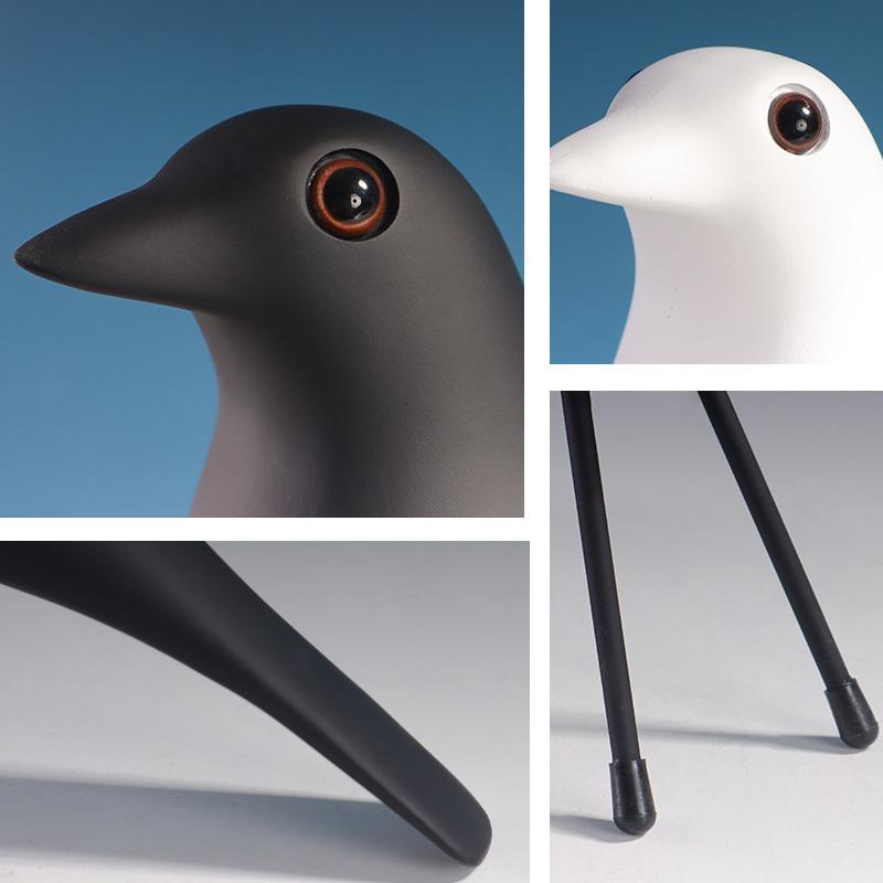 Nordic Style Bird Resin Statue, Modern Minimalist Sculpture Decorative Ornament for Bedroom Living Room Study Office