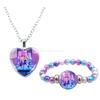 Anime Bracelet Wristband Nacklace Beaded Heart Pendant Cute Cosplay Jewelry Set Accessories Party Gifts for Fans Kids Girls
