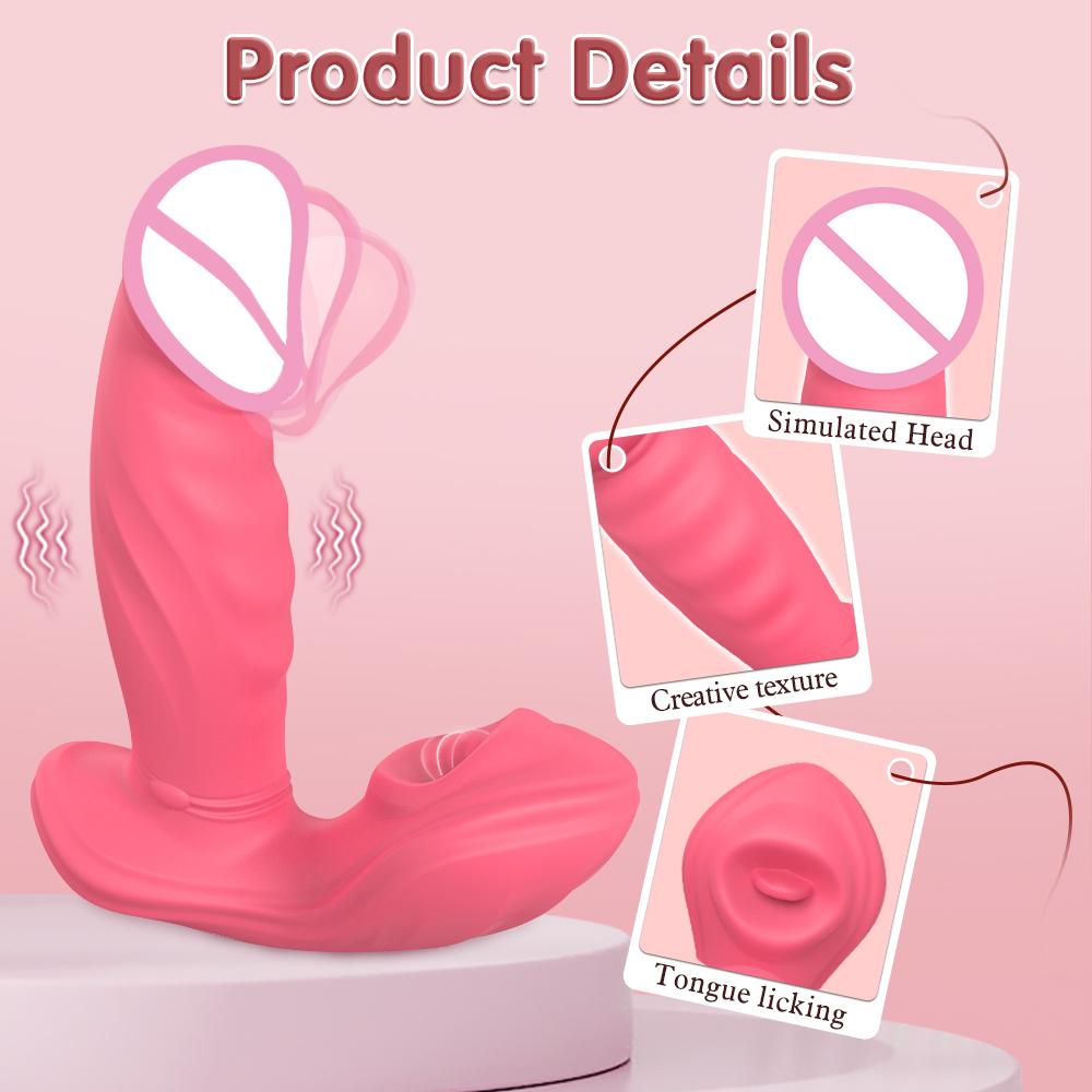 2 In 1 Penetration Vagina Vibrator Masturbation Tools for Women Tongue Licking Clitoris Stimulator Dildo Vibrator Adult Toys