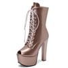 Sexy Platform Ankle Boots for Women Peep Toe Black Red Gold Short Boot High Heel Party Dance Shoes Lady Big Size 45 2025 Summer