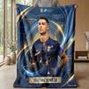 Cristiano Ronaldo Printed Flannel Blanket Skin Friendly Warm Decorative Throw for Indoor Couch Bed Daily Use