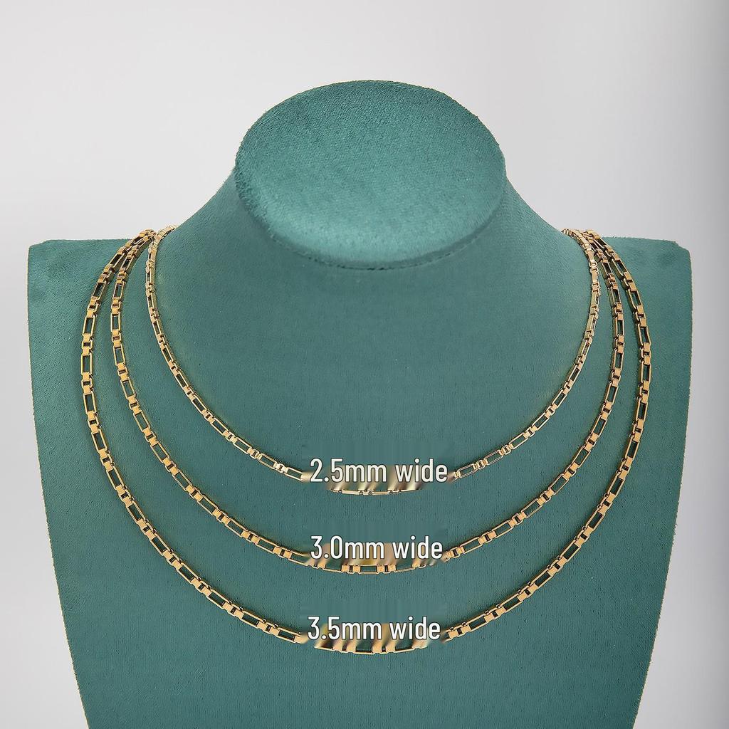 Light Luxury Stainless Steel Square Box Chain Necklace: Versatile, Simple, Fashionable