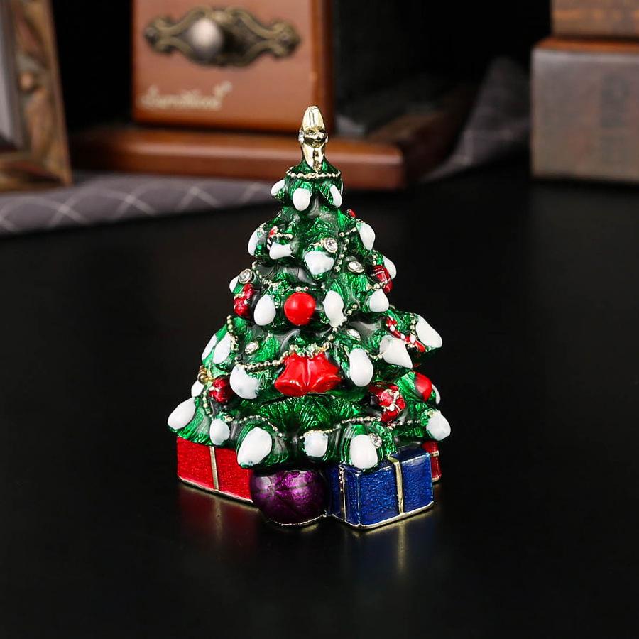European and American Christmas tree handicrafts jewelry box decoration girls birthday gift ornament ring stud earrings storage box festival