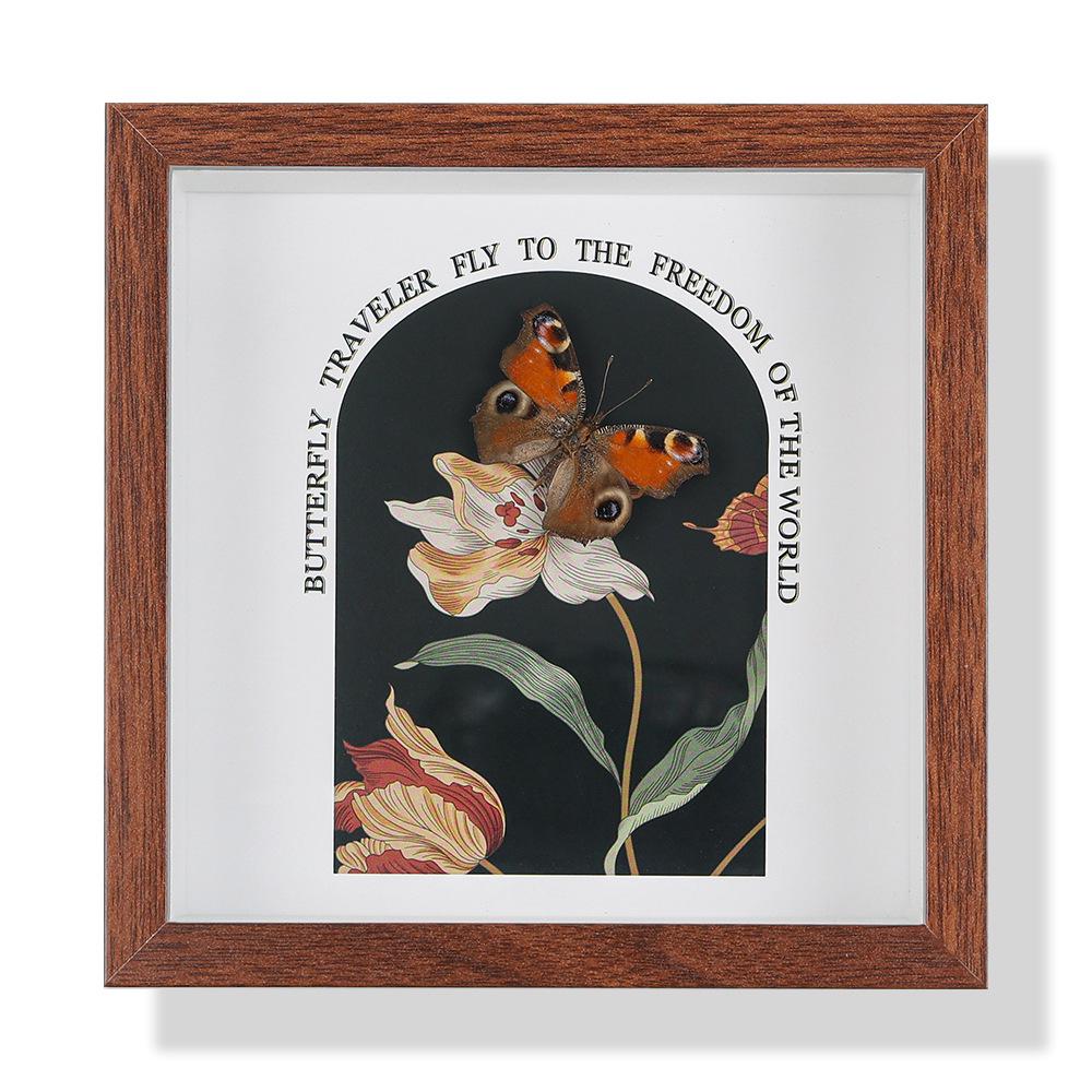 High-End Butterfly Specimen Photo Frame - Wooden Insect Decoration, Perfect for Home, Christmas, or Birthday Gifts