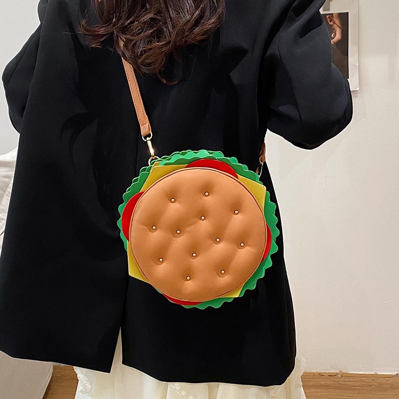 Autumn and winter creative new hamburger backpack women's bag outdoor fashion large capacity commuter bag