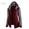 VANA WOMEN's WEAR Winter Color Block Long Sleeve Jacket Button Hooded Drawstring Coat