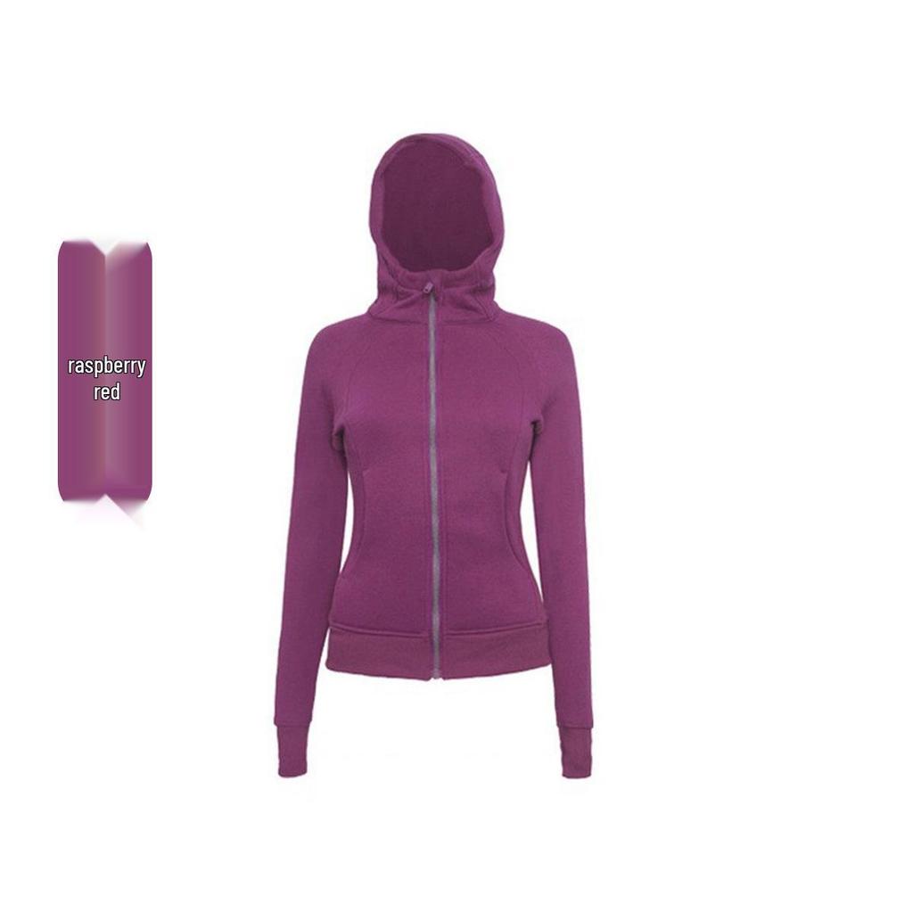 Luqilulu Women's Winter Plus Velvet Warm Hooded Slim Fit Outdoor Sports Jacket