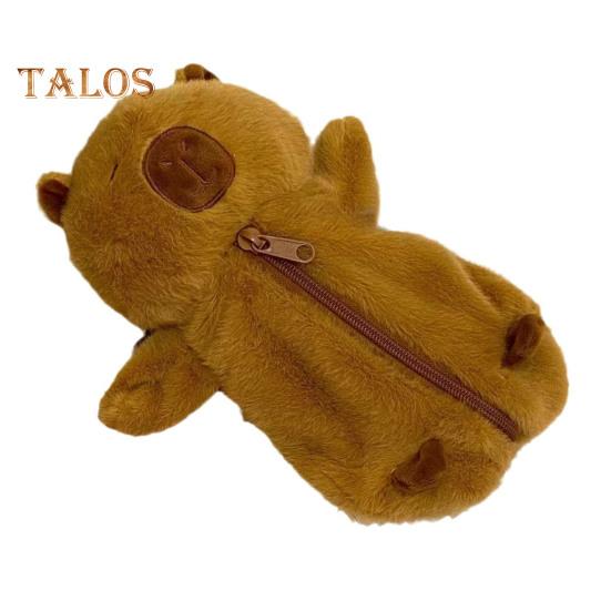 

Пенал в форме капибары, большая вместимость, застежка-молния, плюшевый пенал для детей, друзей, одноклассников, многофункциональная сумка коричневый