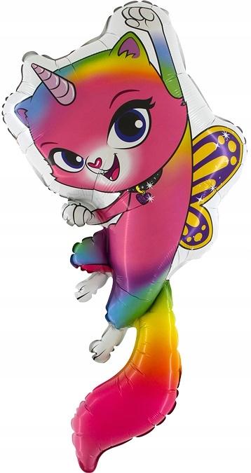 Rainbow Butterfly Catcorn Kitty Foil Balloon 100cm