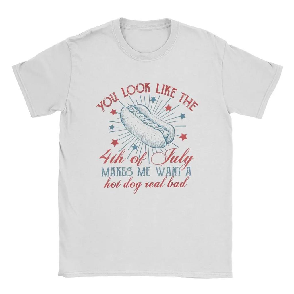 Funny You Look Like 4th Of July Hot Dog T-Shirts Men Legally Blonde Creative Cotton Tee Round Neck Short Sleeve T Shirts Tops