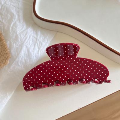 Yousheng French Retro Polka Dot Hair Claw Clip Large Size Hair Clasp for Thick And Medium Hair Fashion Hair Accessory