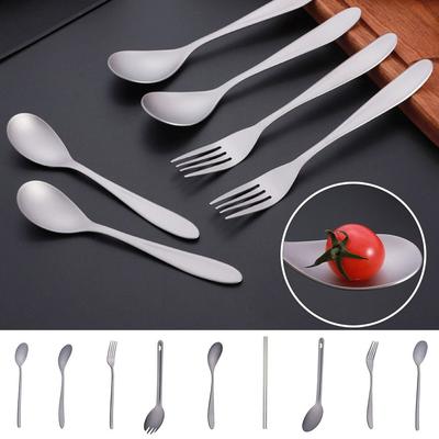 Umweltfreundlicher Titanlöffel Tragbares Besteck Gabel Essstäbchen Outdoor Camping Gabel Outdoor Werkzeug