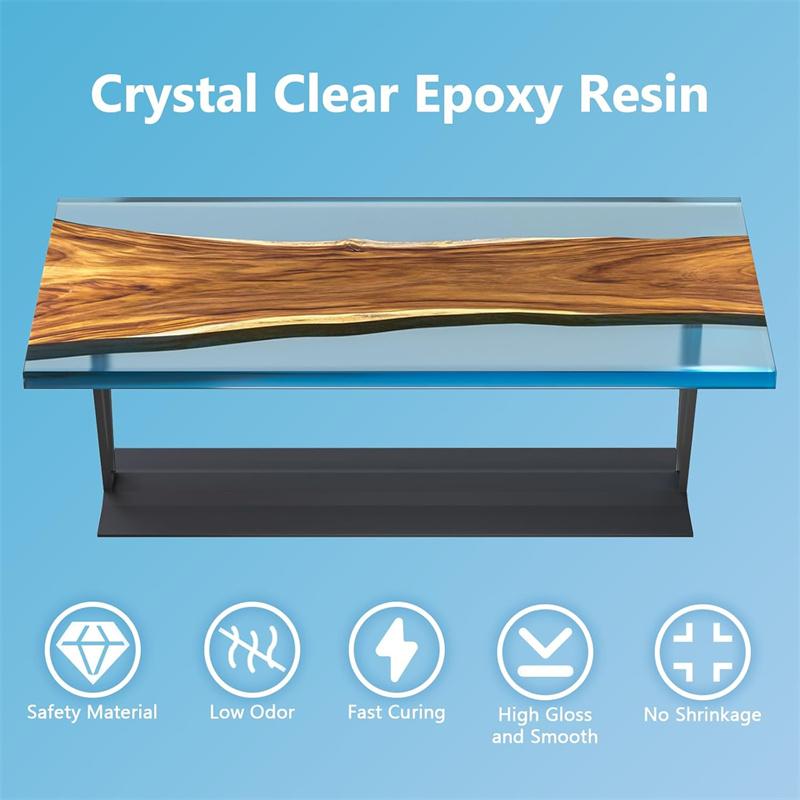 16.9oz Epoxy Resin Kit Crystal Clear Casting Table Top Epoxy Resin Bubble Free Fast Curing Resin For Countertop Jewelry DIY Art