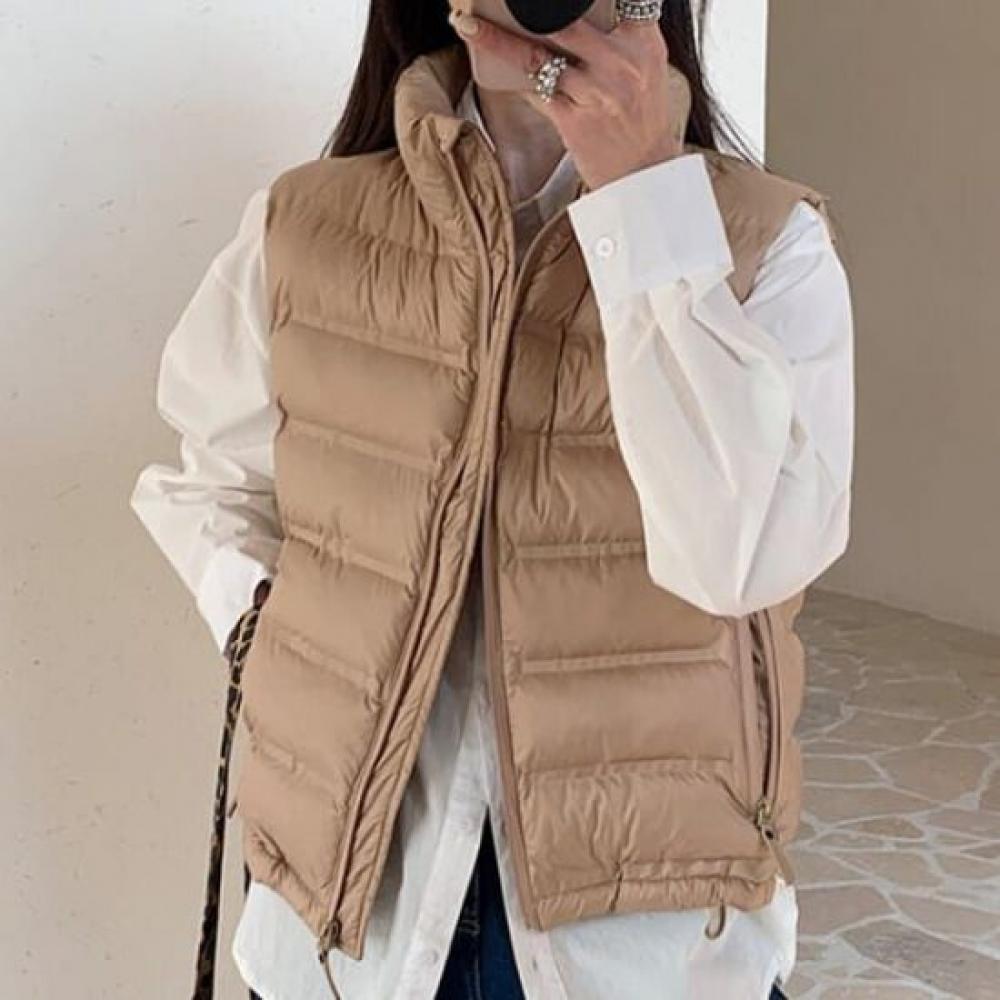 Navava Warm Solid Minimal High Neck Padded Vest Nc452