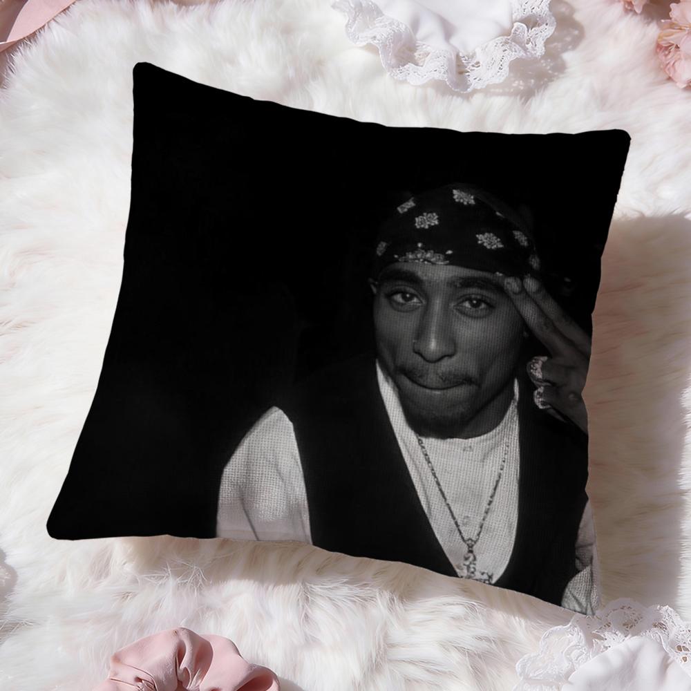 2P-PAC Tupac S-Shakur Cushion Cover Premium Comfort Reversible Pillow Cove -Two in One Design for Any Room & Car Interior
