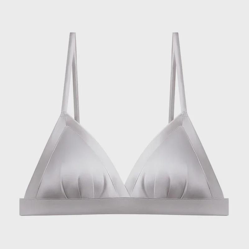 

Бюстгальтер с треугольными чашками Guolian French Silk Satin - гладкое, тонкое, шелковое нижнее белье без косточек Medium