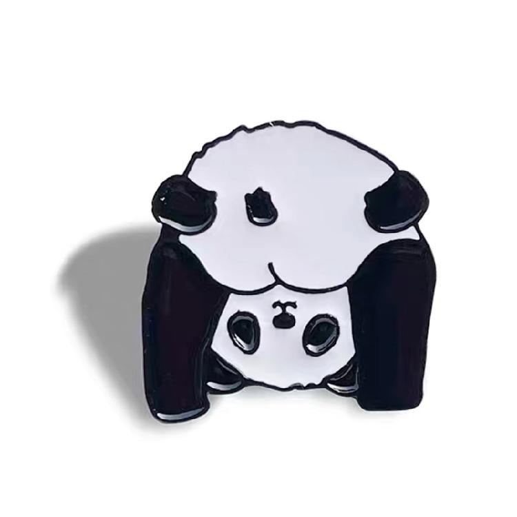 

Cute Cartoon Panda Butt Metal Enamel Pin Denim Shirt Collar Lapel Pins Brooches 1