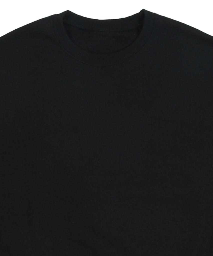 GRAVER [Unisex] Elbow Puppy Face Smile Sweatshirt_Black/White Logo